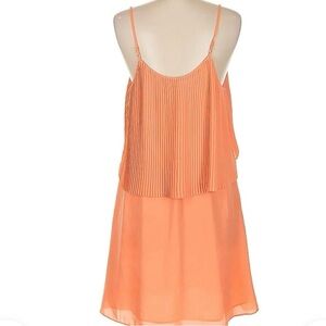 Mossimo Supply Co. Orange Pleated Midi Dress